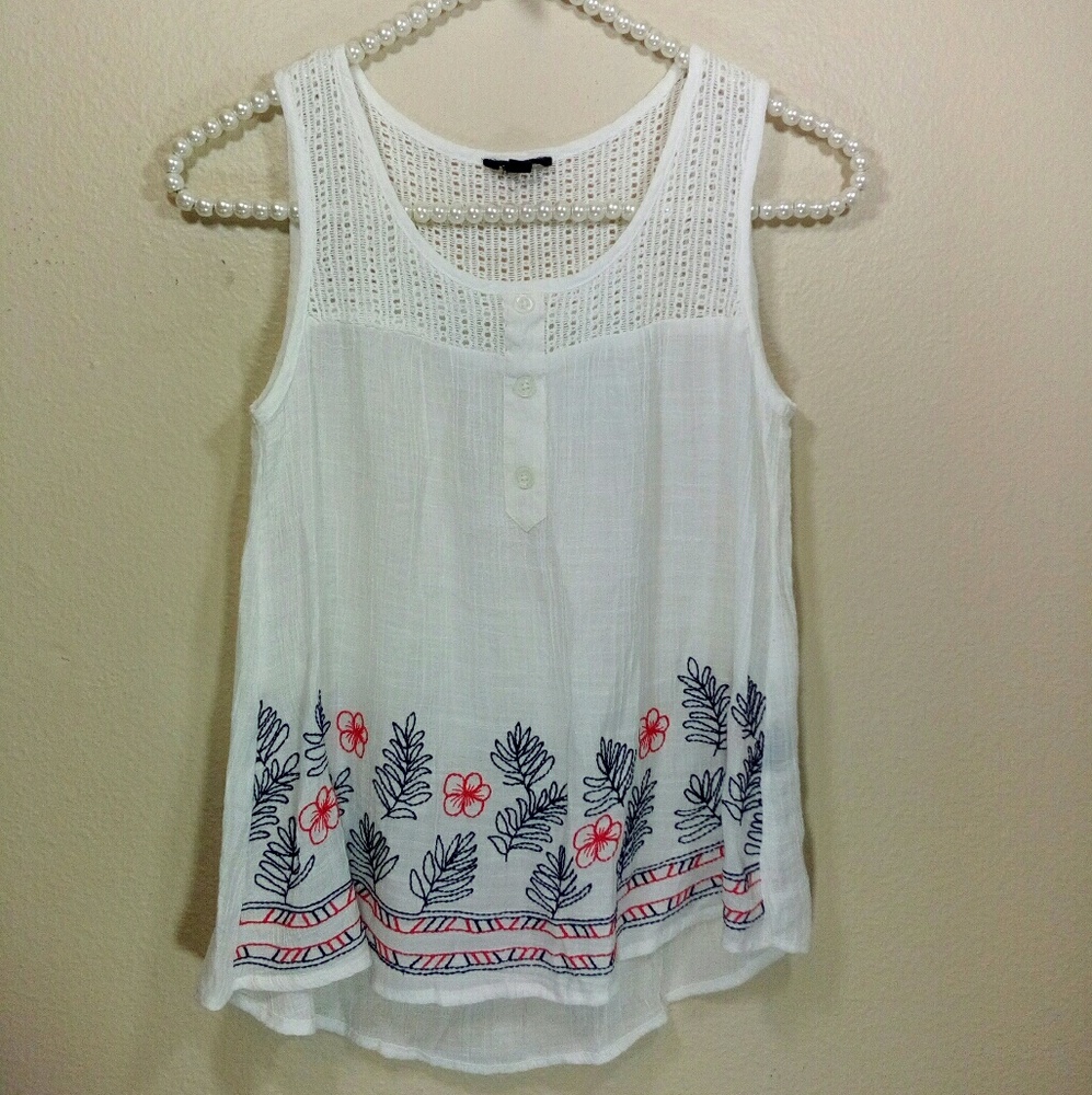 white embroidered blouse